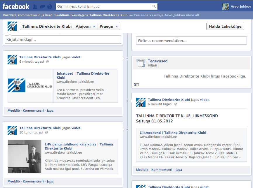 Avasime oma infolehe Facebookis